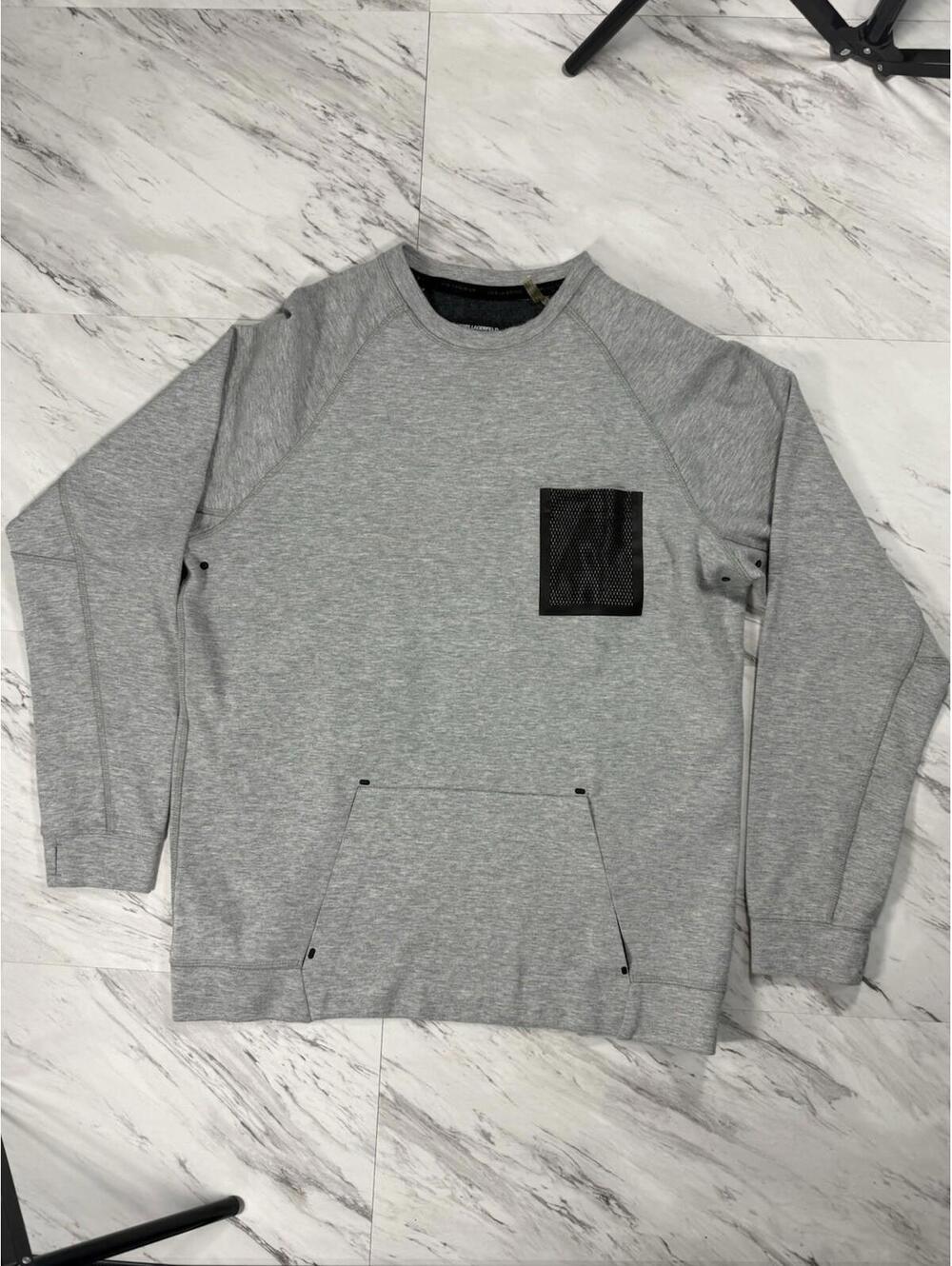 Karl Lagerfeld Paris Gray Tech Mesh Pocket Sweatshirt L #8